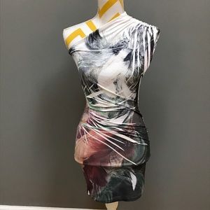 Very Pretty Multicolored One Shoulder Tight Dress